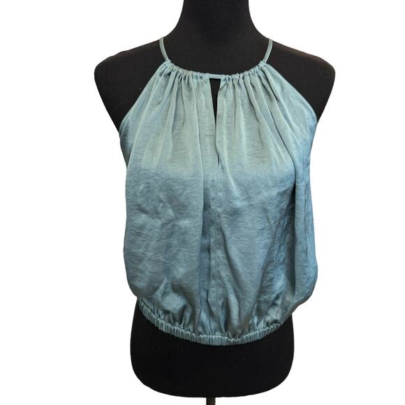 NWT THEORY ~ Satin Gathered Halter Neck Cami Top Size S STUNNING Vacay - Picture 3 of 7